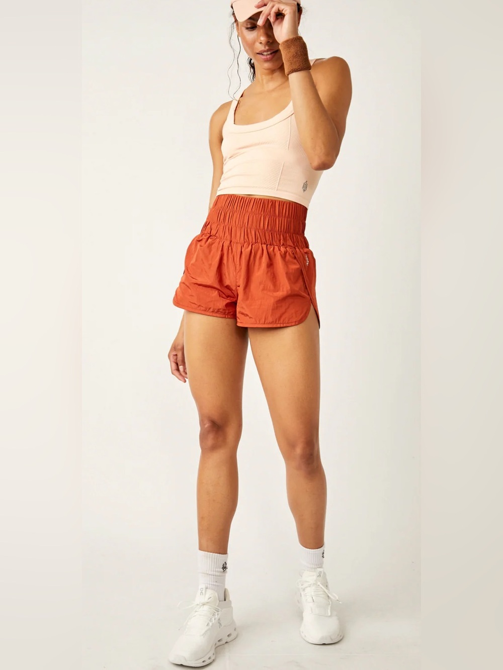 FP Movement Free People The Way Home High Rise Athletic Short In Red Earth
